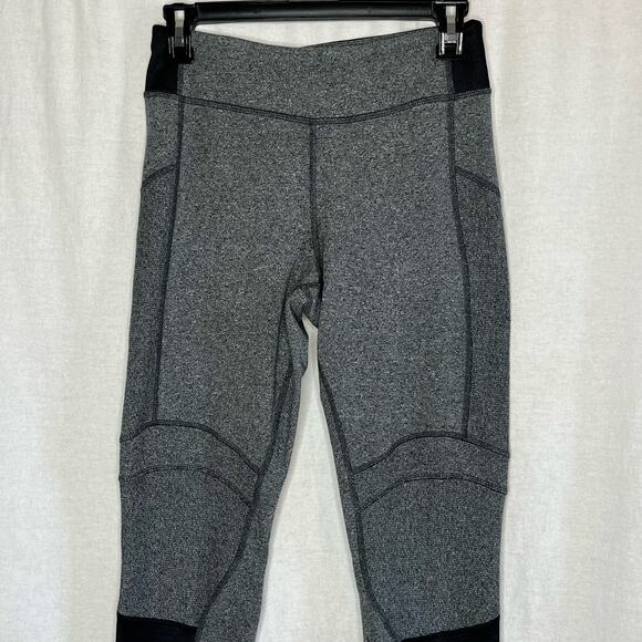 Lululemon Motivate Leggings Heather Speckled Black Gray Ankle Length Size 6 - Picture 4 of 12